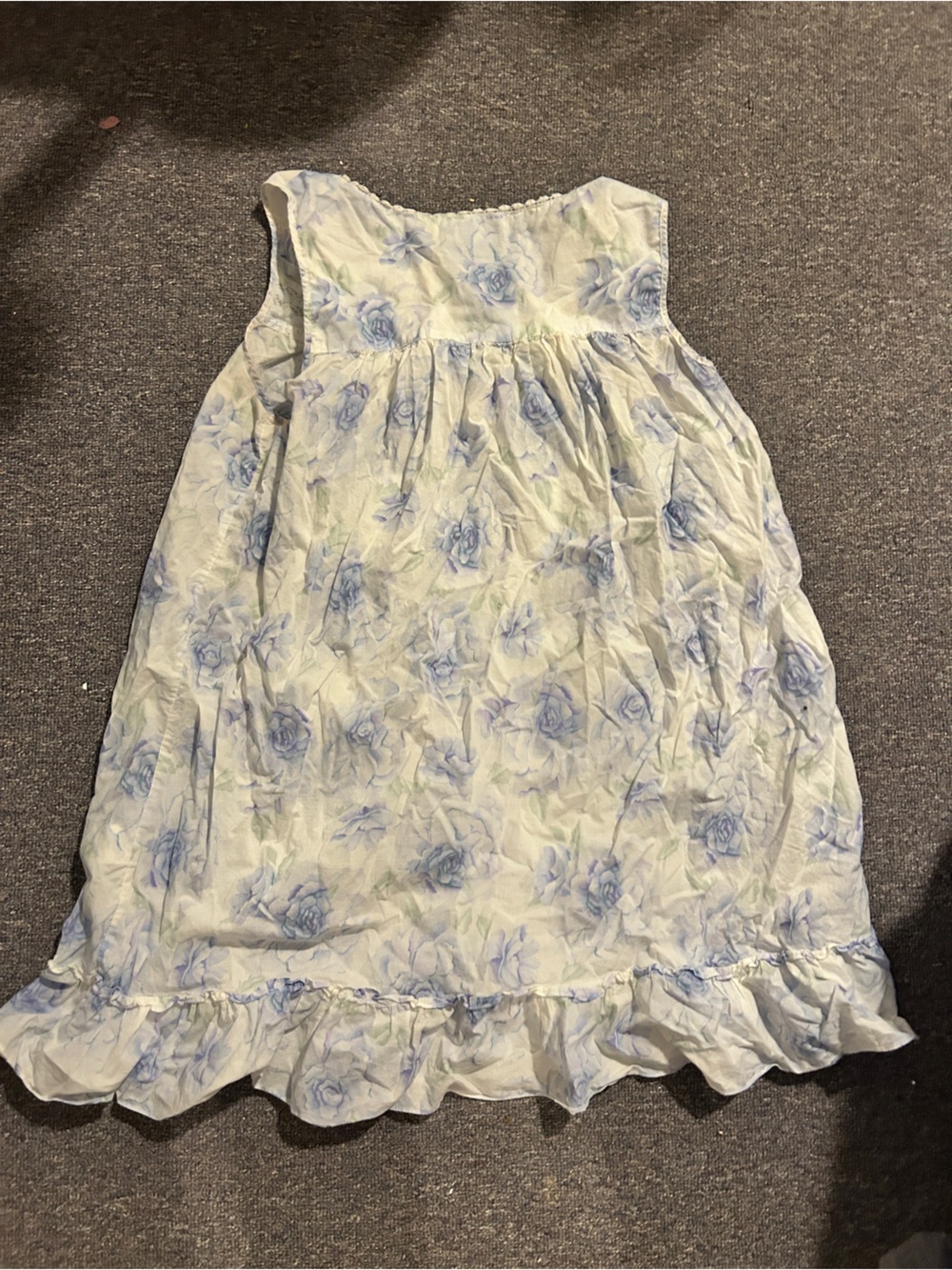 Eileen West Blue Floral - Lightweight Sleeveless night gown - Picture 4 of 6